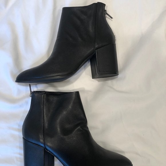 Black pointed leather boot bloomingdales aqua 7.5 - Picture 4 of 5